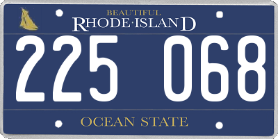 RI license plate 225068