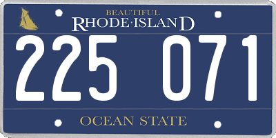 RI license plate 225071