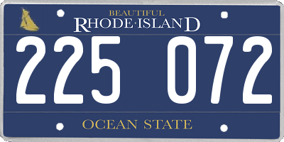 RI license plate 225072