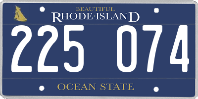 RI license plate 225074