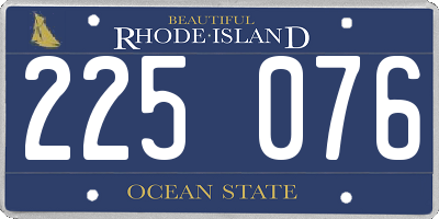 RI license plate 225076
