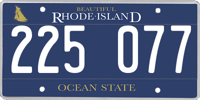 RI license plate 225077