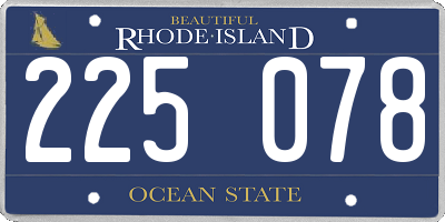 RI license plate 225078