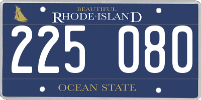 RI license plate 225080
