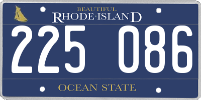 RI license plate 225086