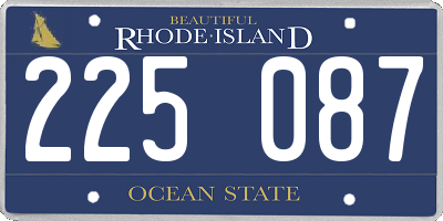 RI license plate 225087