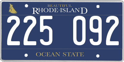 RI license plate 225092