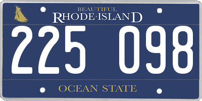 RI license plate 225098