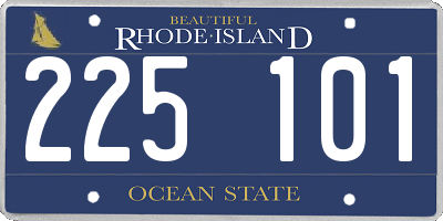 RI license plate 225101