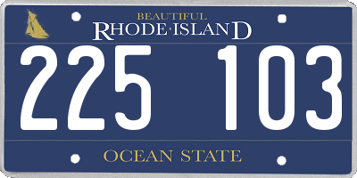 RI license plate 225103