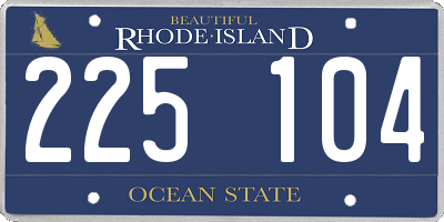 RI license plate 225104