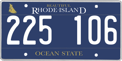 RI license plate 225106