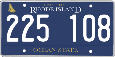 RI license plate 225108