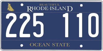 RI license plate 225110