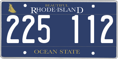 RI license plate 225112