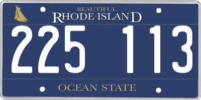 RI license plate 225113