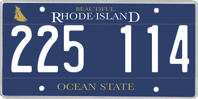 RI license plate 225114