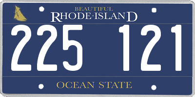 RI license plate 225121