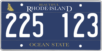 RI license plate 225123