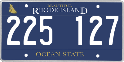 RI license plate 225127