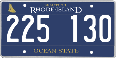 RI license plate 225130