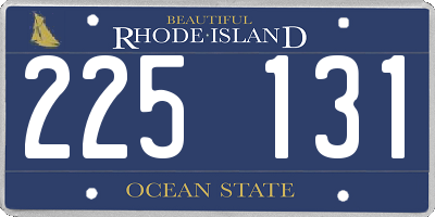 RI license plate 225131