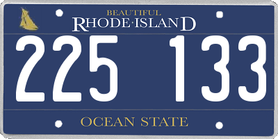 RI license plate 225133