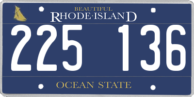 RI license plate 225136