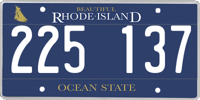 RI license plate 225137