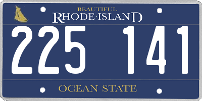RI license plate 225141