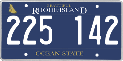 RI license plate 225142