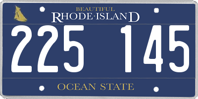 RI license plate 225145