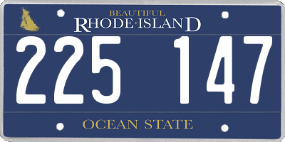RI license plate 225147