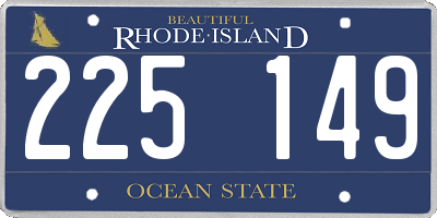 RI license plate 225149