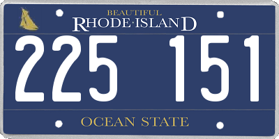 RI license plate 225151