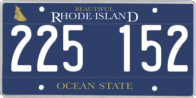 RI license plate 225152
