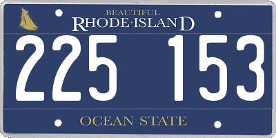 RI license plate 225153