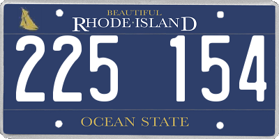 RI license plate 225154
