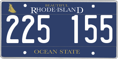 RI license plate 225155