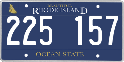 RI license plate 225157