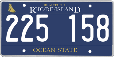 RI license plate 225158