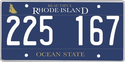 RI license plate 225167