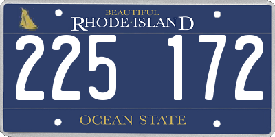 RI license plate 225172