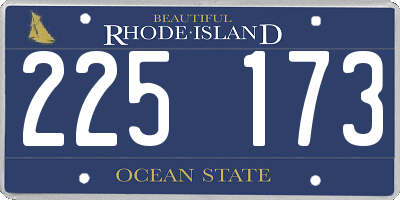 RI license plate 225173