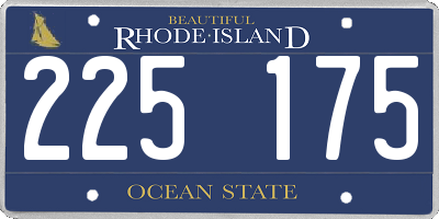 RI license plate 225175
