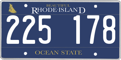 RI license plate 225178
