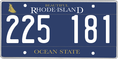 RI license plate 225181
