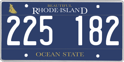 RI license plate 225182