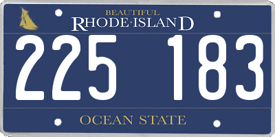 RI license plate 225183