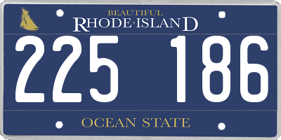 RI license plate 225186
